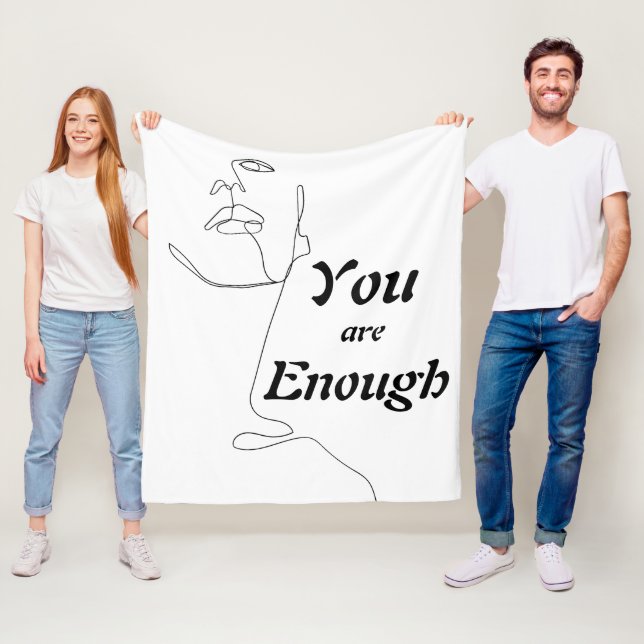 "You Are Enough " Cool Motivational Fleece Blanket (In Situ)