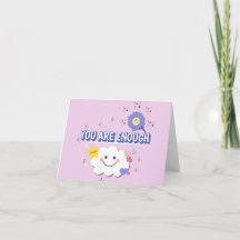 You Are Enough – Cute Cloud Greeting Card