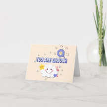 You Are Enough – Cute Cloud Greeting Card