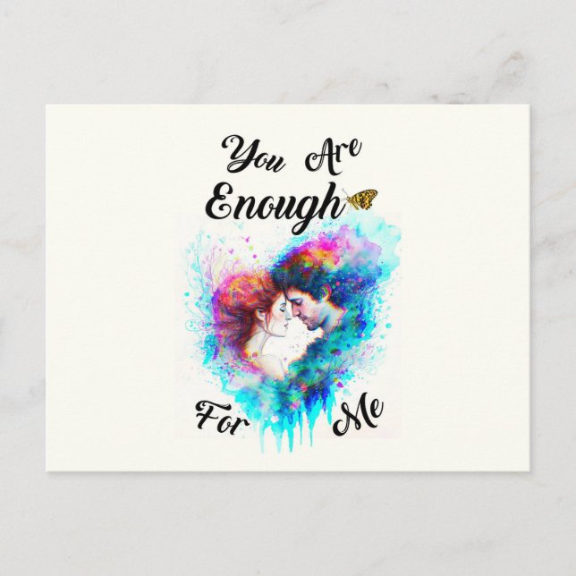 You Are Enough For Me Bestie Couple Love Valentine Holiday Postcard (Front)