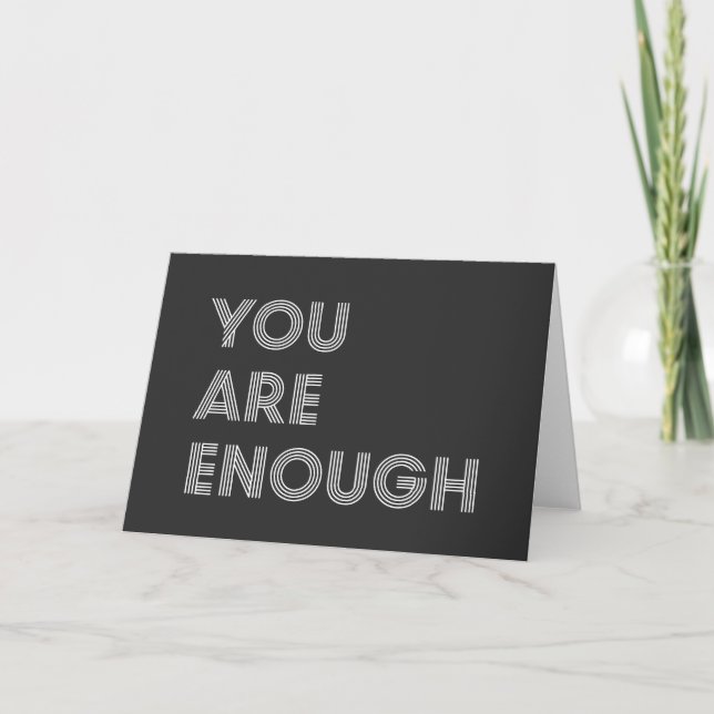 You Are Enough Inspirational Retro 70s Typography Card (Front)