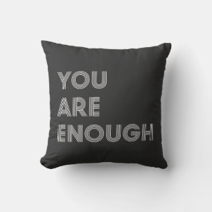 You Are Enough Inspirational Retro 70s Typography Cushion