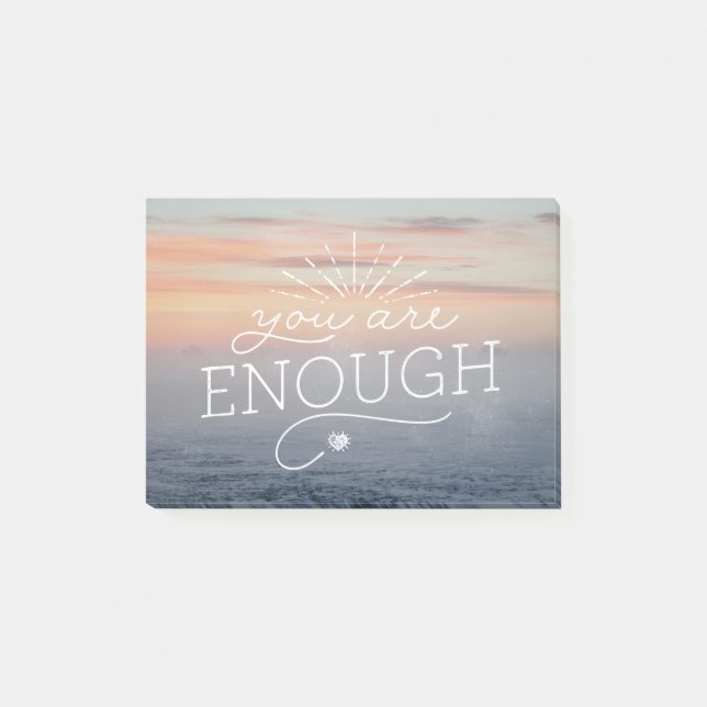You are enough lettered quote post-it notes (Front)