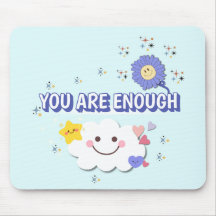 You Are Enough – Mint Flower Mousepad