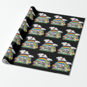 You Are Enough Rainbow Flowers Butterflies Wrapping Paper