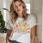 You Are Enough Retro Typography Mental Health T-Shirt<br><div class="desc">You Are Enough Retro Typography Mental Health Women's Fashion T-Shirt Top features the text "You are Enough" in a retro script typography accented with sun rays, clouds and groovy flowers. Perfect as a gift for her for birthday, Christmas, Mother's Day, best friends, sisters and more. Designed by Evco Studio www.zazzle.com/store/evcostudio...</div>