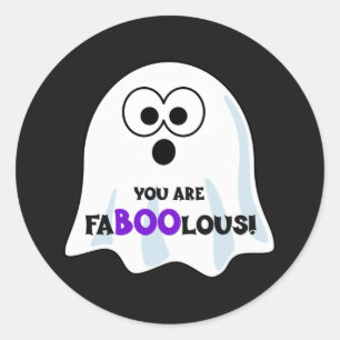 You are FaBOOlous Halloween Ghost Classic Round Sticker