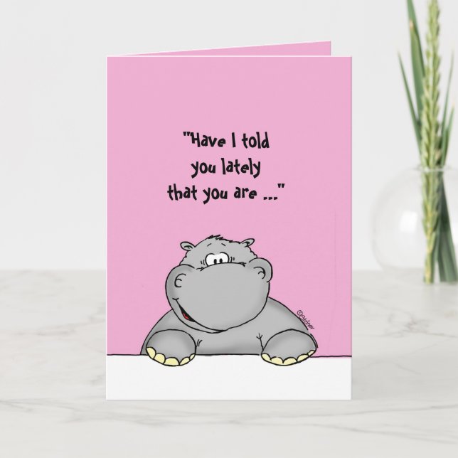 You are freaking awesome - Hippo with sign. Thank You Card (Front)