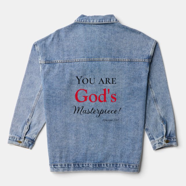 You are God's Masterpiece Christian Denim Jacket (Back)