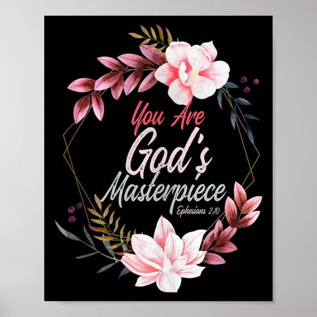 You Are Gods Masterpiece Ephesians 2_10 Prayer Bib Poster (Front)