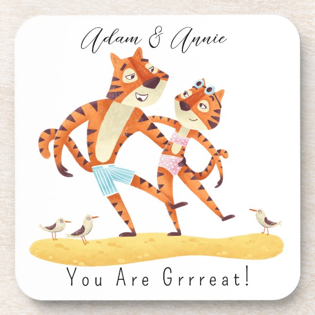 You Are Grrrreat Tiger Customised Gift Him Her   Coaster (Front)