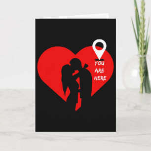 You Are Here Location Red Heart Cute Valentine Rel Card