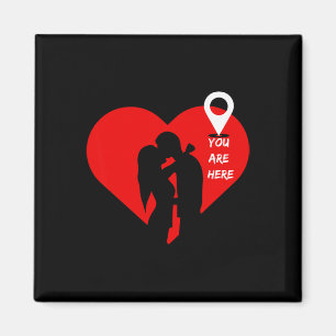 You Are Here Location Red Heart Cute Valentine Rel Magnet