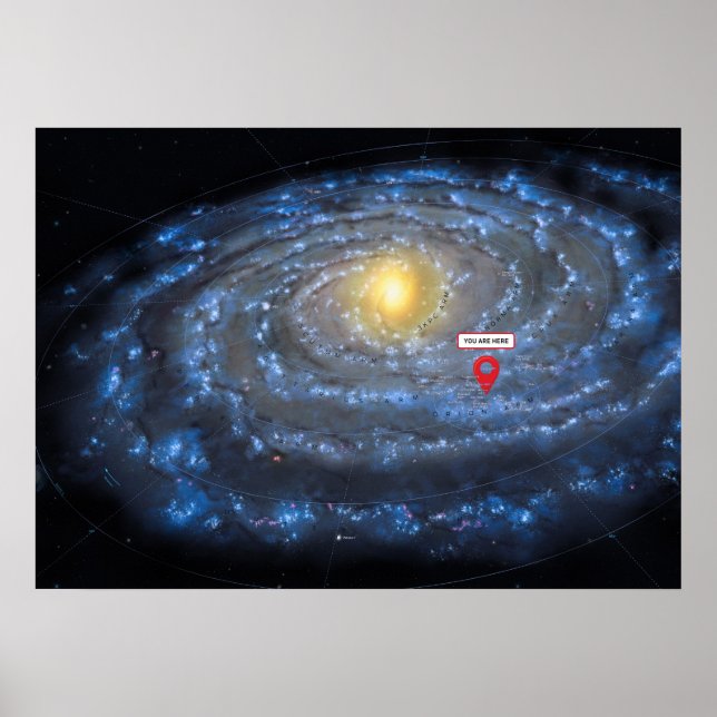You are here: Milky Way map Poster (Front)