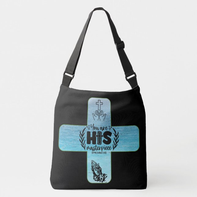 "You Are His Masterpiece" Bible Verse  Crossbody Bag (Front)