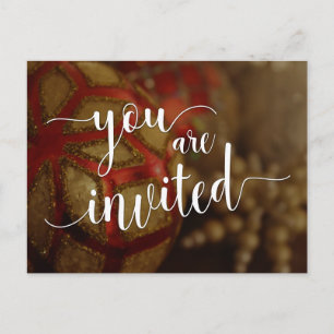 You Are Invited Christmas Party, Decorations Postcard