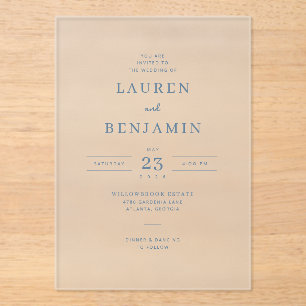 You Are Invited Minimalist Cream Serif Acrylic Invitations