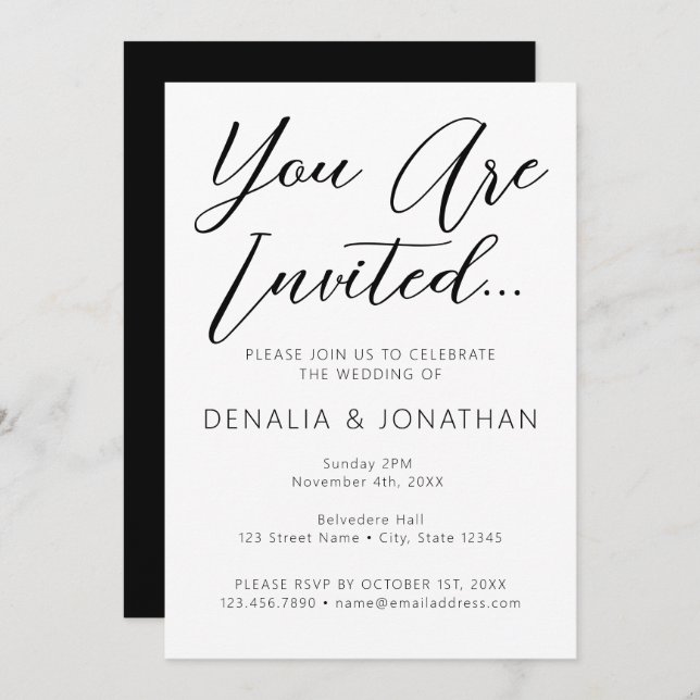 You Are Invited Minimalist Invitation (Front/Back)