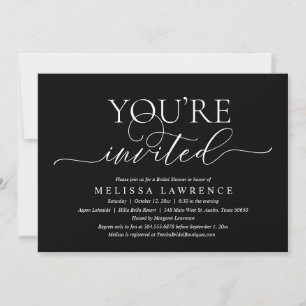 You Are Invited, Modern Bridal Shower Party Invita Invitation