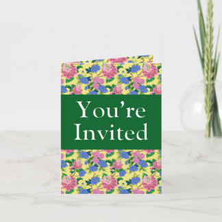 “You are invited” preppy chinoiserie floral Invitation