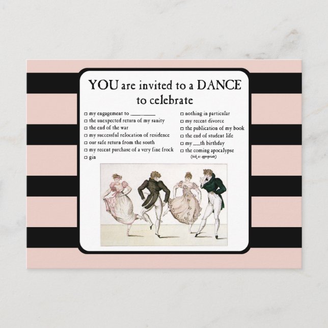 You are Invited to A Dance to Celebrate Invitation Postcard (Front)