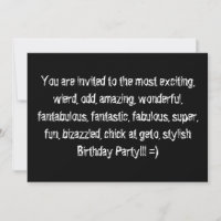 You are invited to the most exciting, wierd, od...