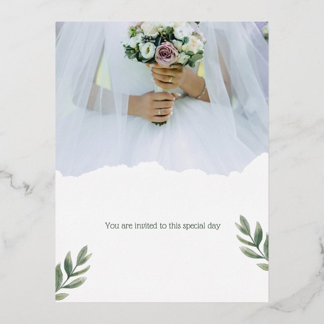 You are invited to this special day. foil invitation postcard (Front)