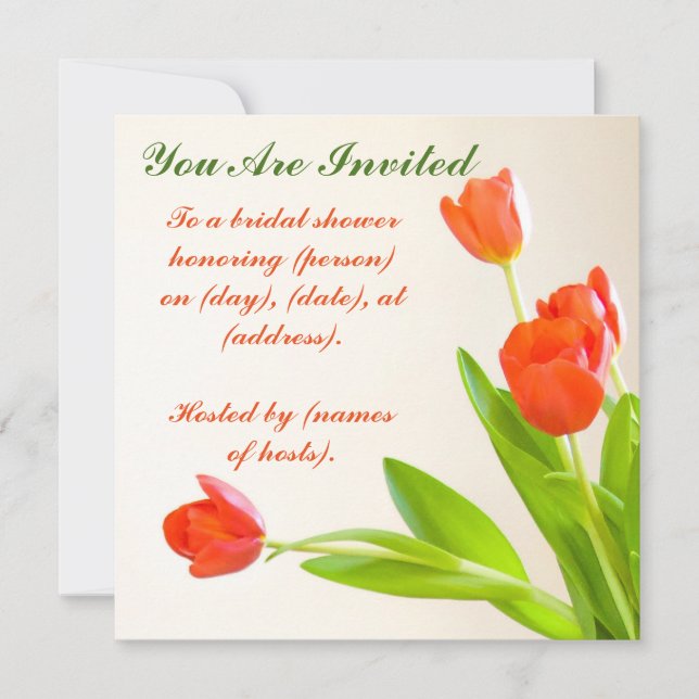 "You Are Invited" Tulip Square Invitation (Front)
