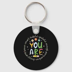 You Are Kind Brave Smart 100 Days Of School Positi Key Ring