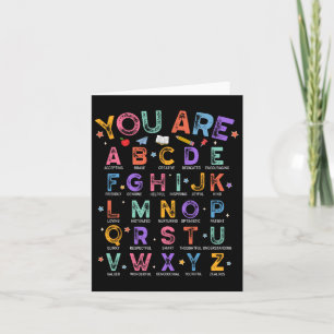 You Are Letters Alphabet Learn Abcs Boy Girl Readi Card