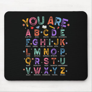 You Are Letters Alphabet Learn Abcs Boy Girl Readi Mouse Pad