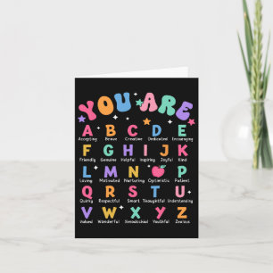 You Are Letters Alphabet Learn Abcs Inspiration Te Card