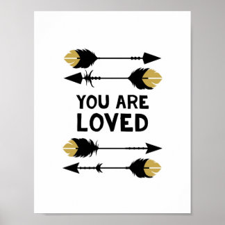You are Loved - Black and Gold - Poster Print