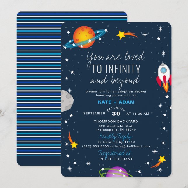 You Are Loved Boy Adoption Baby Shower Invitation (Front/Back)