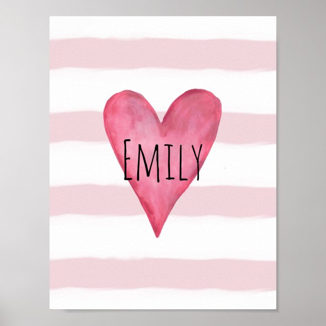 You are Loved Customisable Pink Heart Baby Girl's Poster (Front)