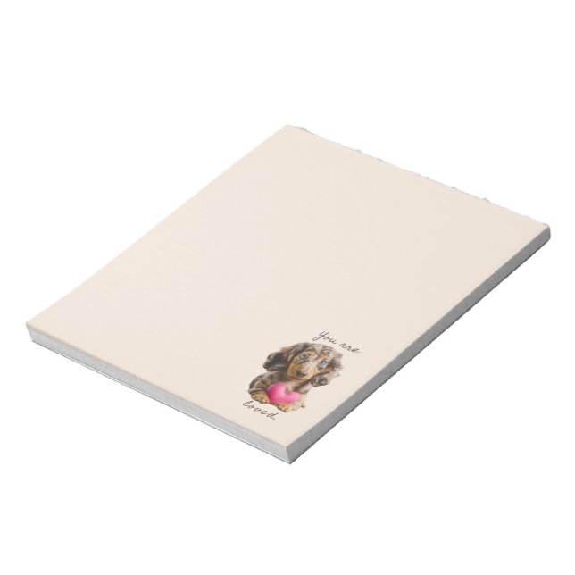 You Are Loved – Cute Dachshund Notepad  (Rotated)
