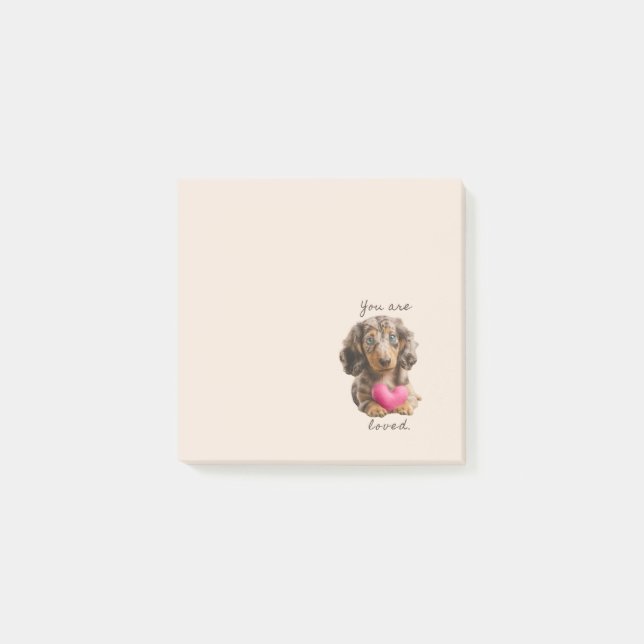 You Are Loved – Cute Dachshund Sticky Notes  (Front)