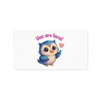 You Are Loved – Cute Owl Label Sticker