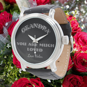 You Are Loved Grandpa Gift Script Name Classic Watch