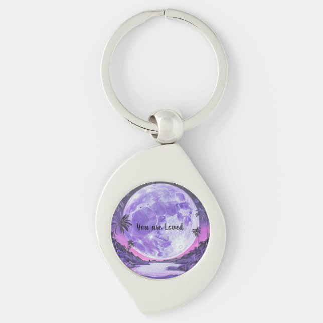 You Are Loved - Moon Acrylic Award Key Ring (Front)