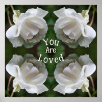 You Are Loved White Rose Abstract Inspirational
