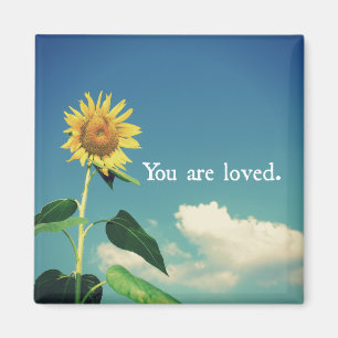 You are Loved with Sunflower Magnet