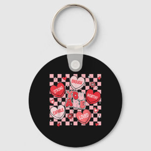 You Are Loved Worthy Enough Candy Heart Teacher Va Key Ring