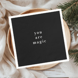 "You Are Magic" Black Christmas Napkin   Festive 