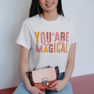 You Are Magical Retro Groovy Flower Typography T-Shirt
