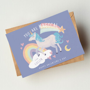 You Are Magical Unicorn and Rainbow Valentine Card