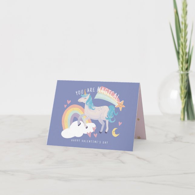 You Are Magical Unicorn and Rainbow Valentine Card (Front)