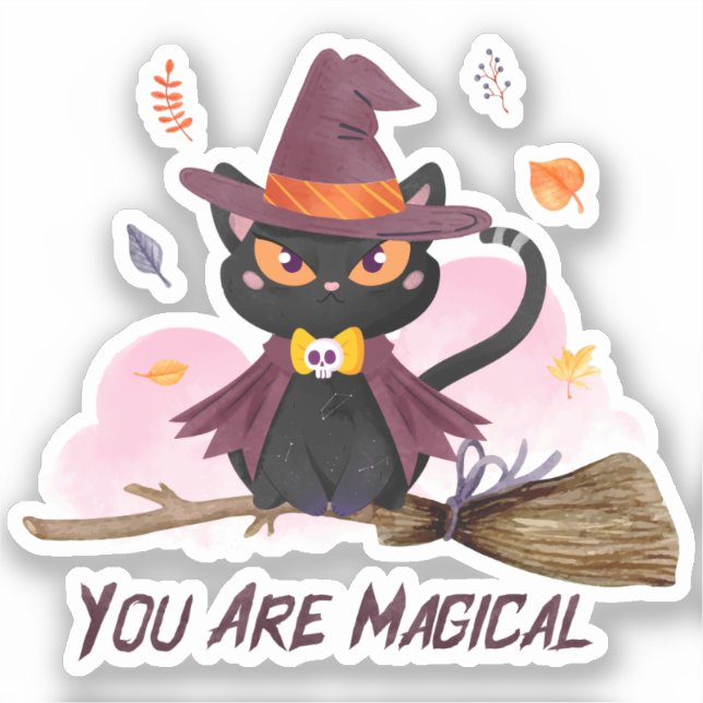 You Are Magical – Witch Cat Riding a Broom (Front)