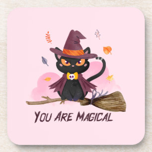 You Are Magical – Witch Cat Riding a Broom Coaster