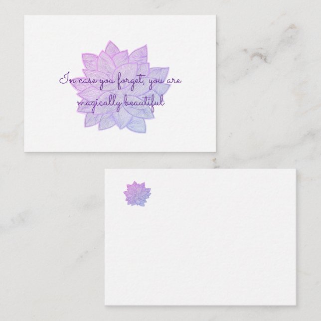 'You are magically beautiful': Floral Affirmation Card (Front/Back)